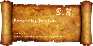 Beretzky Marion névjegykártya